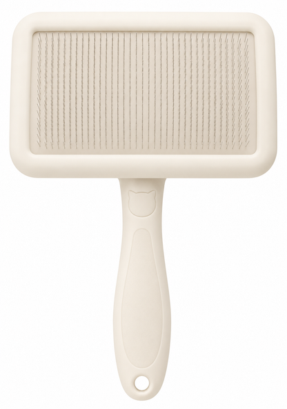 Rectangular Self-Cleaning Slicker Brush for Cats – Cream
